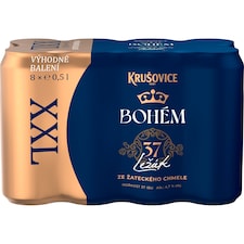 Krušovice Bohém pivo ležák světlý 8 x 0,5l