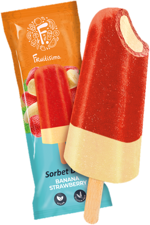 Fruitisimo Banán a jahoda sorbet