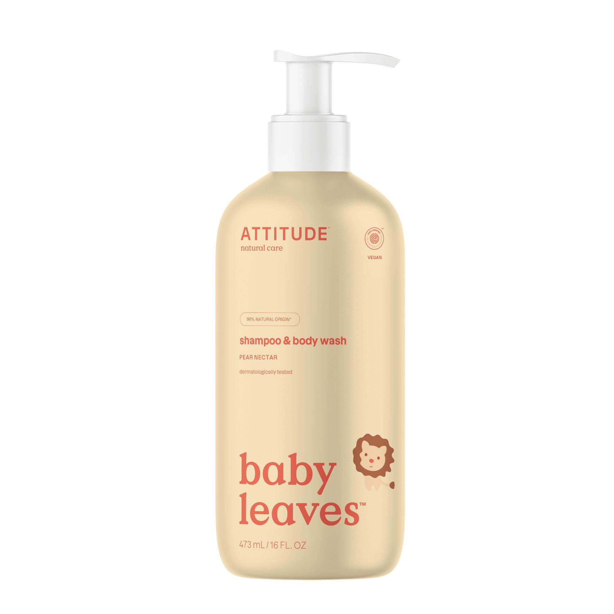 Attitude Dětský šampon a tělové mýdlo 2v1 Baby leaves s vůní hruškové šťávy 473 ml