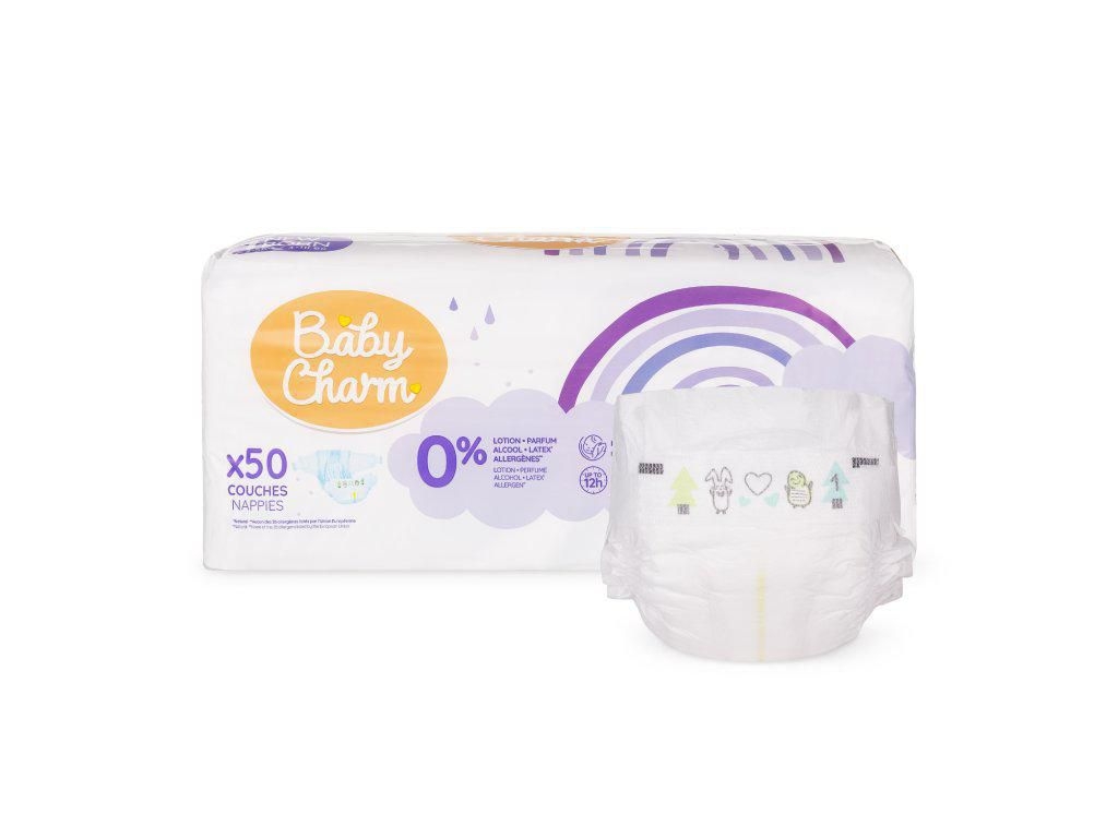 Baby Charm Super Dry Flex plenky vel. 1 Newborn 2-5kg, 50 ks
