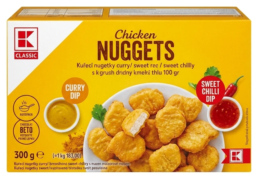 Kuřecí nugetky curry/sweet chilli