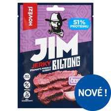 Jim Jerky Biltong sušené hovězí maso s příchutí česneku 20g