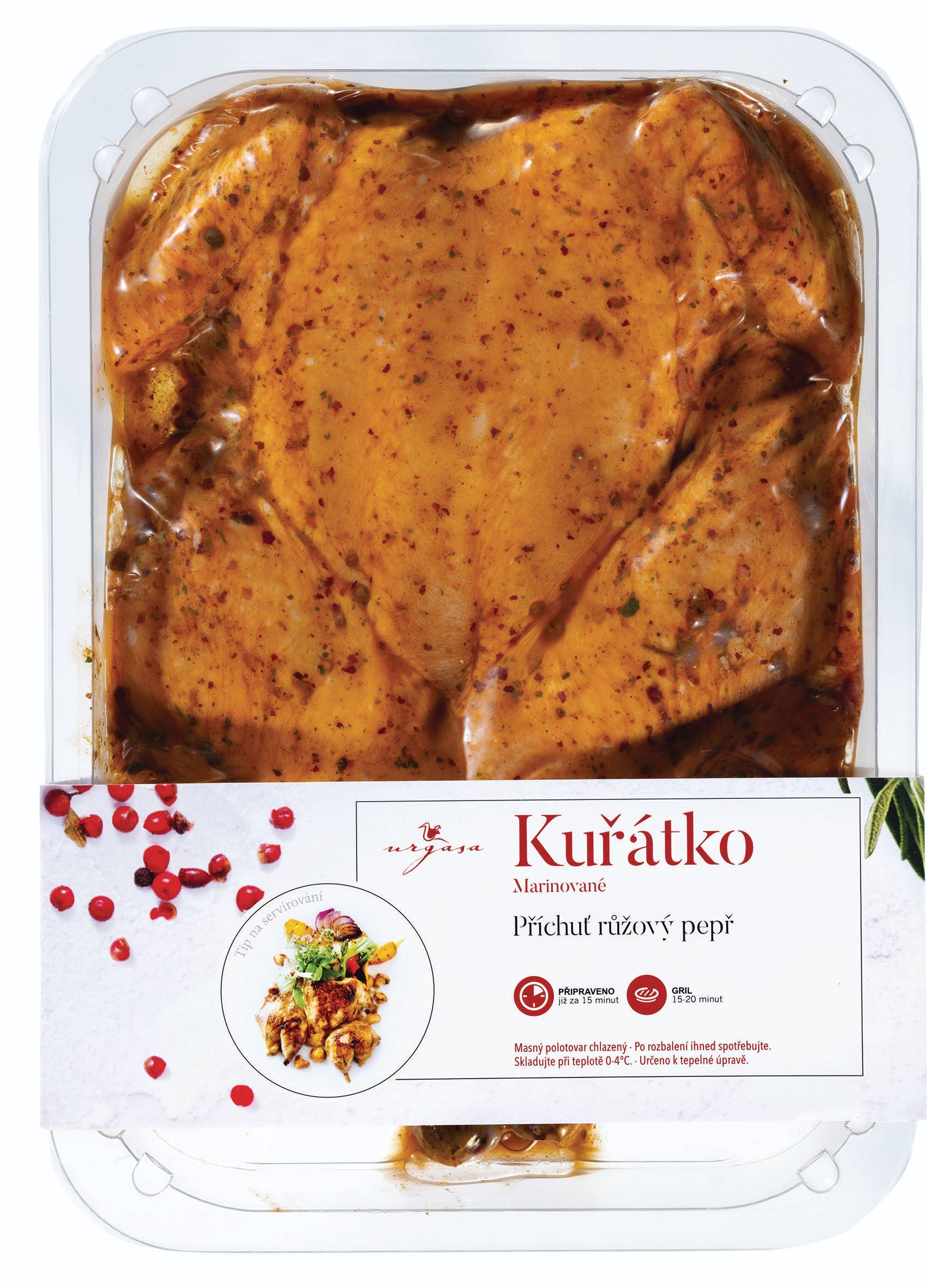 Urgasa Mini kuřátko marinované vykostěné, růžový pepř, 550g