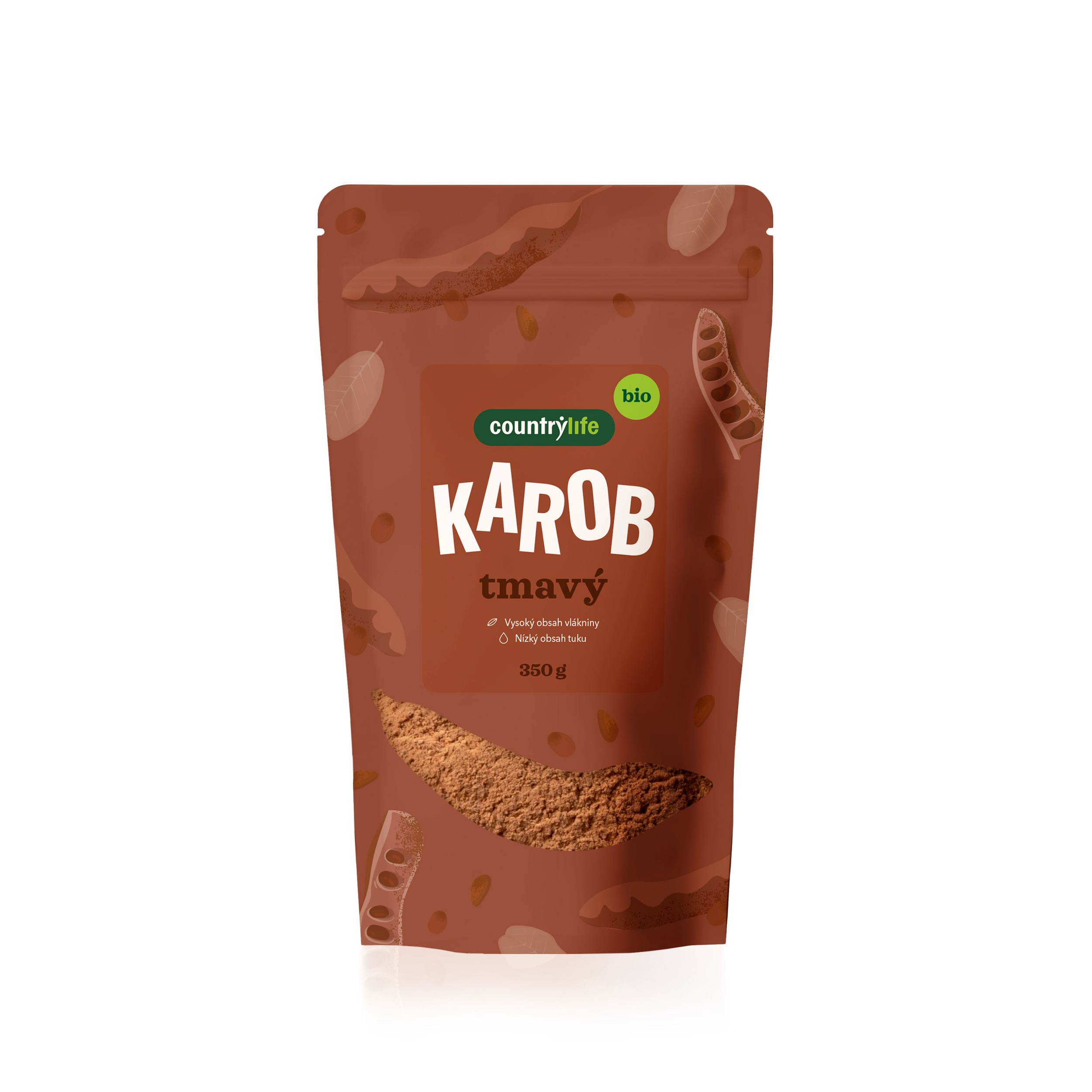 Country Life Karobový prášek tmavý BIO  350g