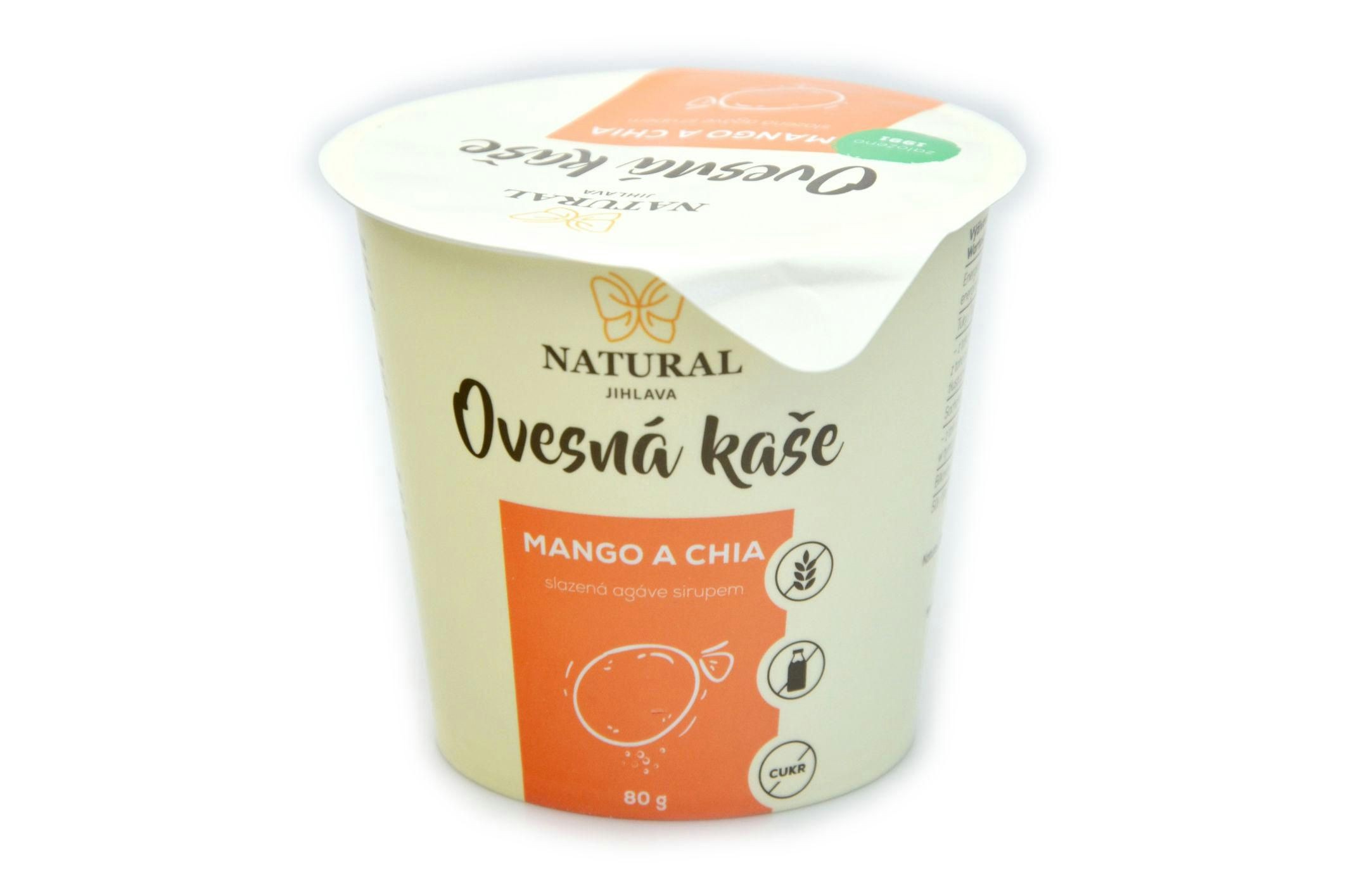 Natural Jihlava Ovesná kaše bez lepku mango a chia 80g