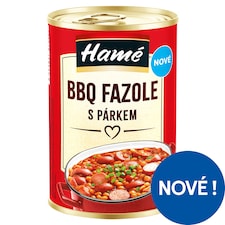 Hamé BBQ fazole s párkem 400g