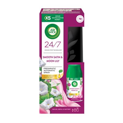 Air Wick Fresh Matic Komplet jemný satén měsíční lilie 250 ml