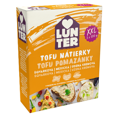 Lunter XXL pomazánky 3x100g Škvarková, Mexická, Uzená krémová