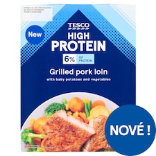 High Protein grilovaná vepřová pečeně s pečenými bramborami a dušenou zeleninou 400g