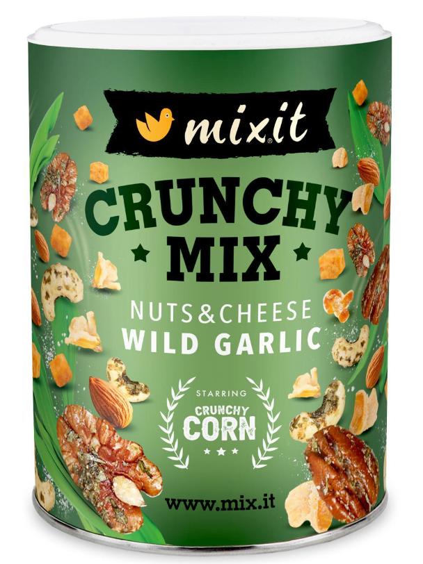 Mixit Crunchy mix – Sýr, crunchy corn a oříšky s medvědím česnekem