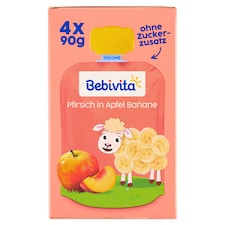 Bebivita Jablko, banán, broskev 4 x 90g (360g)