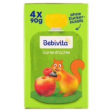 Bebivita Jablko, hruška, borůvka, malina 4 x 90g (360g)