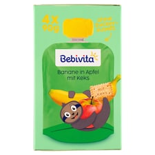 Bebivita Jablko, banán, sušenka 4 x 90g (360g)