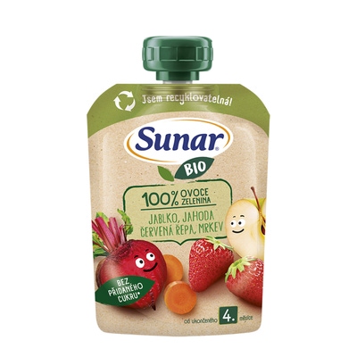 Sunar BIO Jablko jahoda červená řepa