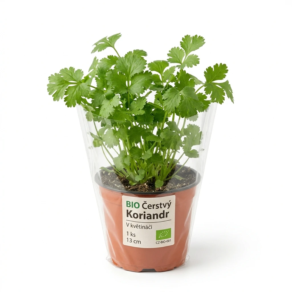 Koriandr 13 cm BIO čerstvý 1 ks květináč