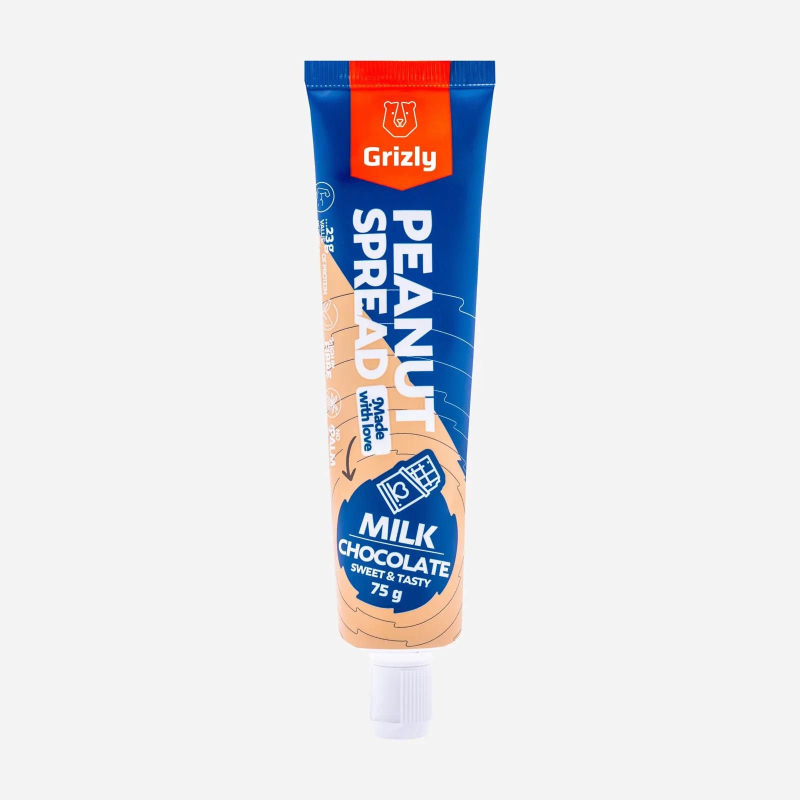 Grizly Arašídový krém s mléčnou čokoládou v tubě, 75 g