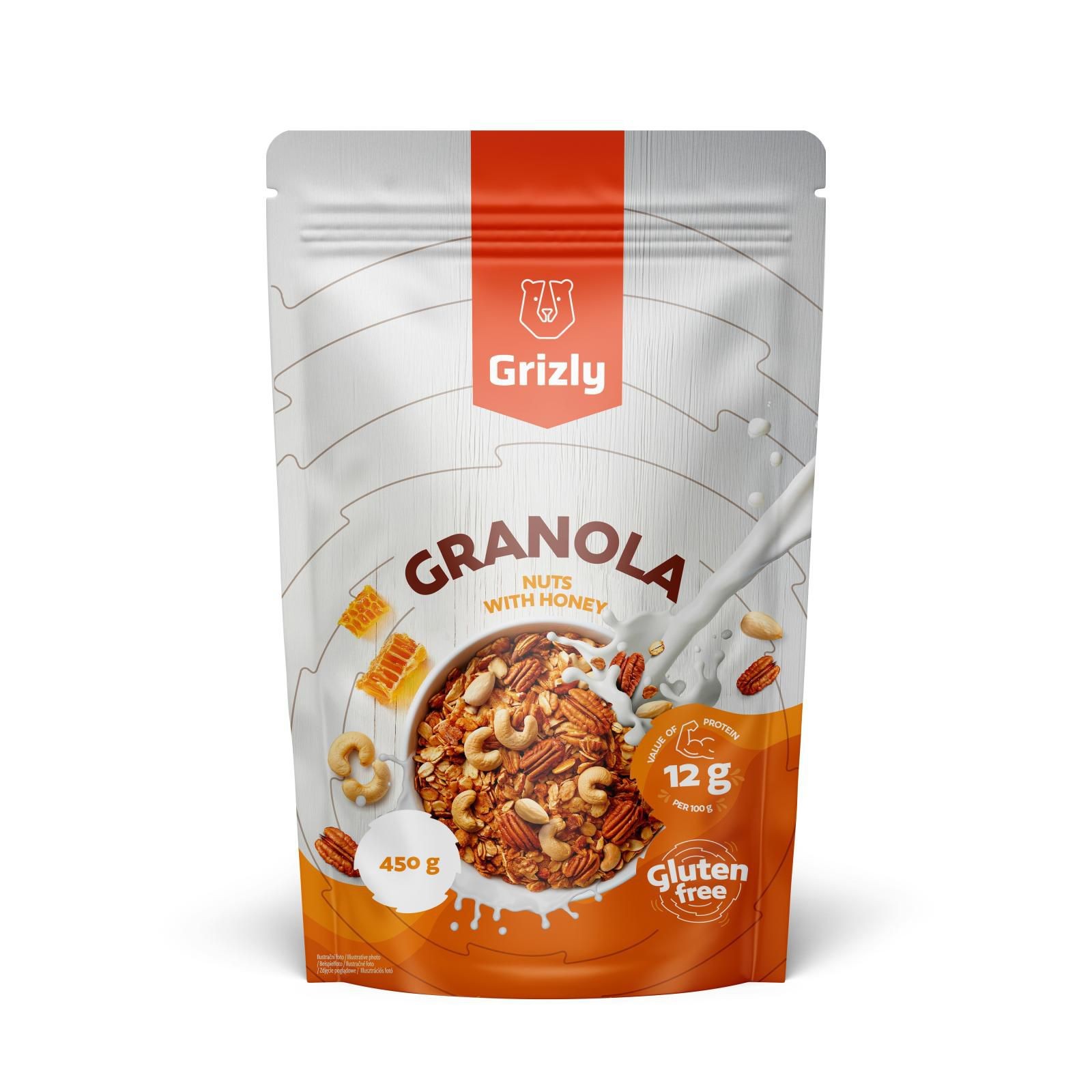 Grizly Granola oříšková s medem 450 g