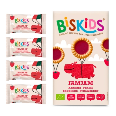 Biskids BIO Dětské koláčky s jahodovým džemem bez přidaného cukru 36M+