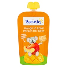 Bebivita Jablko, broskev, mango, sušenka 120g