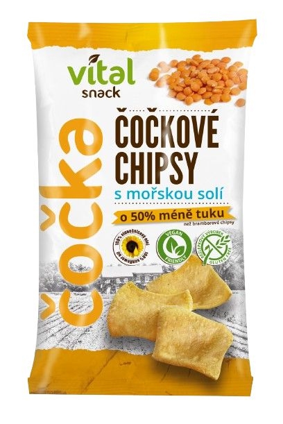 Čočkové chipsy s mořskou solí 65g