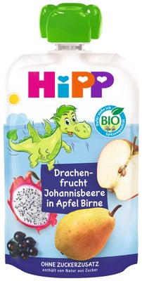 HiPP BIO Hippies Jablko-Hruška-Dračí ovoce-Černý rybíz
