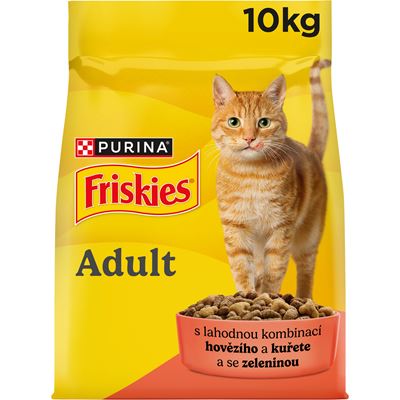 Purina Friskies hovězí-kuřecí-zelenina granule pro kočky 10 kg