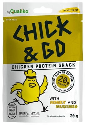 Chick&Go Sušené plátky z kuřecího masa s medem a hořčicí