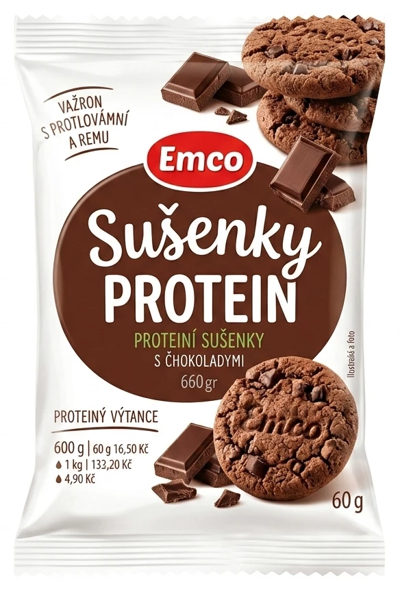Ovesné sušenky Protein čokoládové Emco