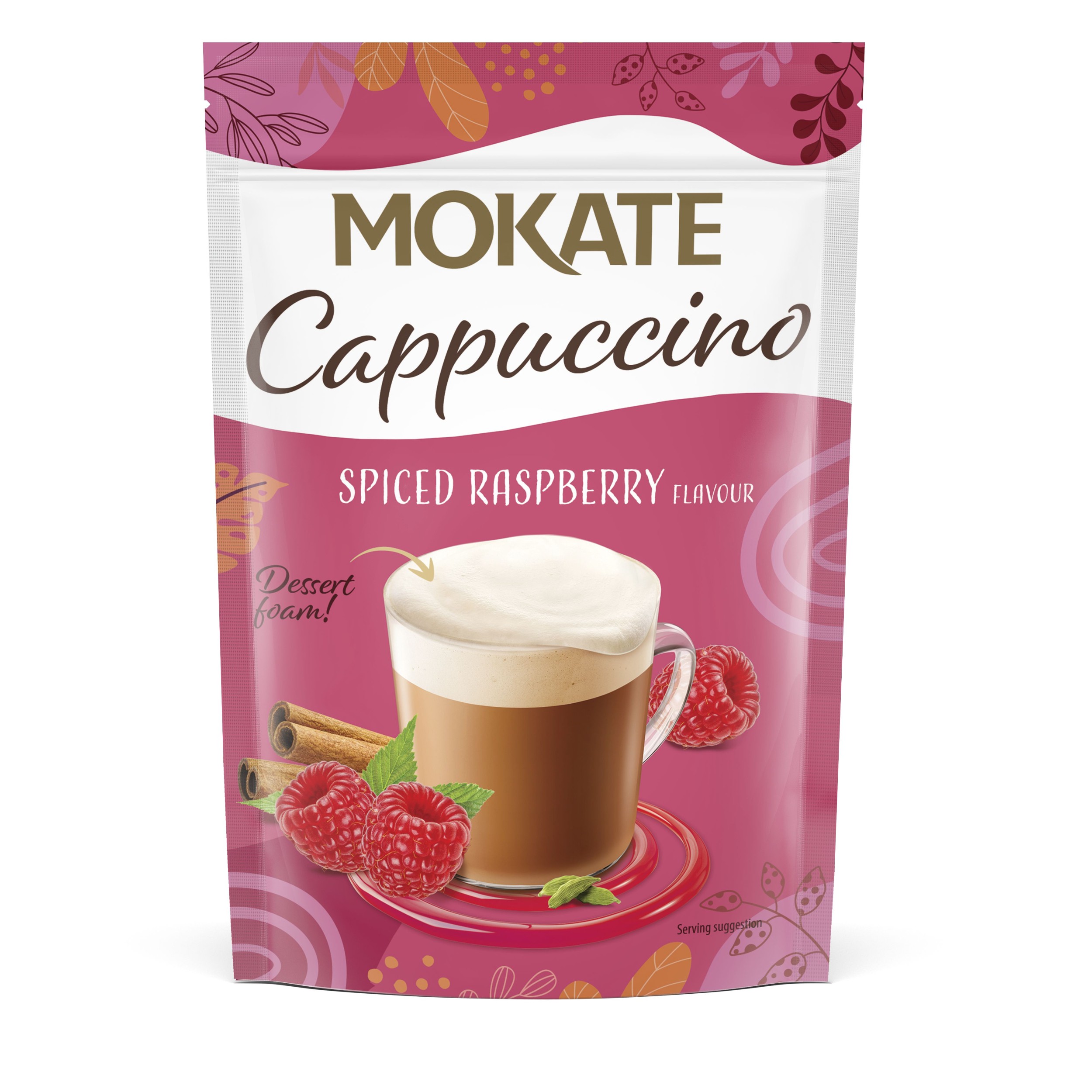 Mokate Cappuccino Kořeněná malina 110g