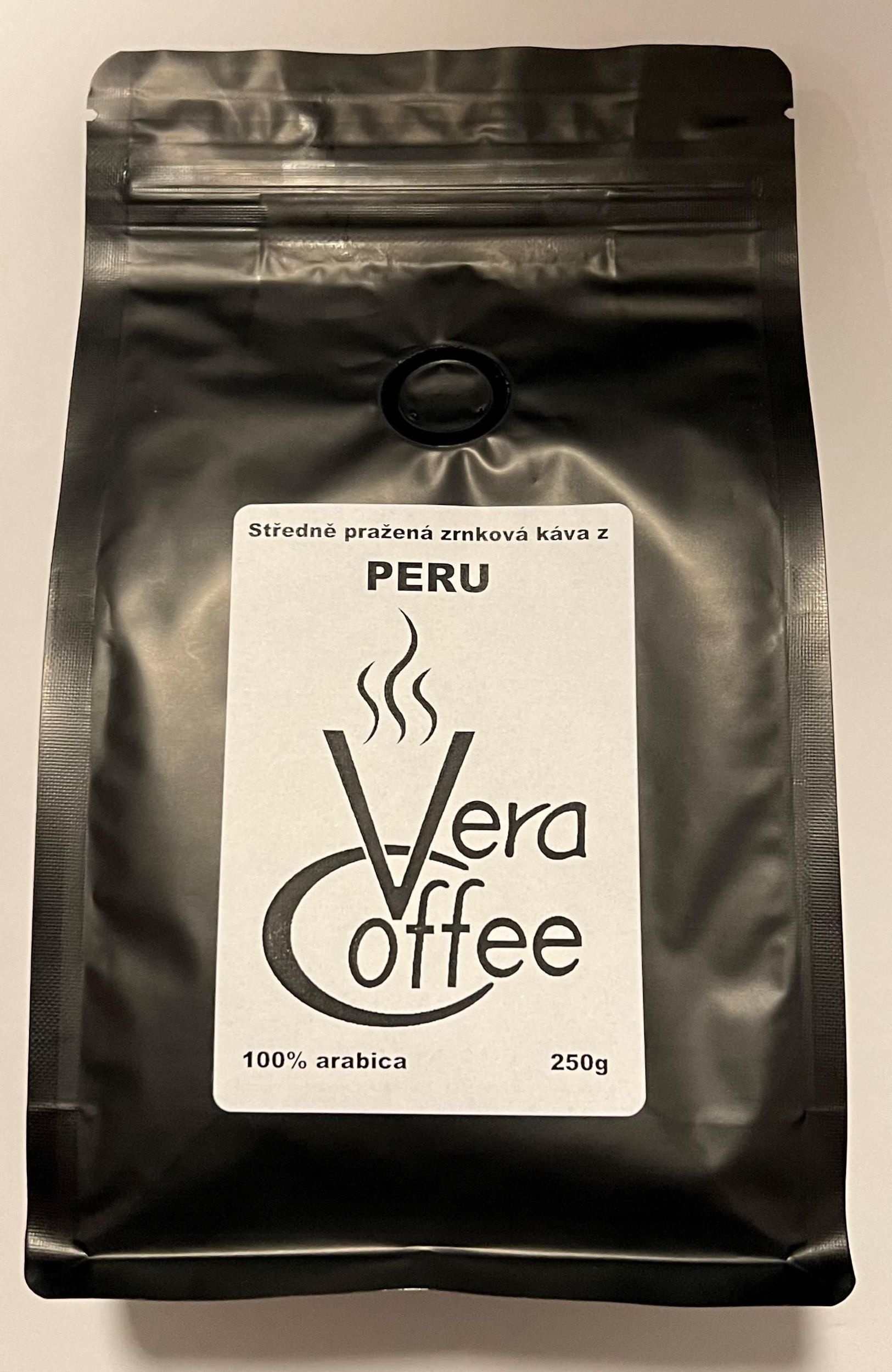 Vera coffee Peruánská zrnková káva 250g