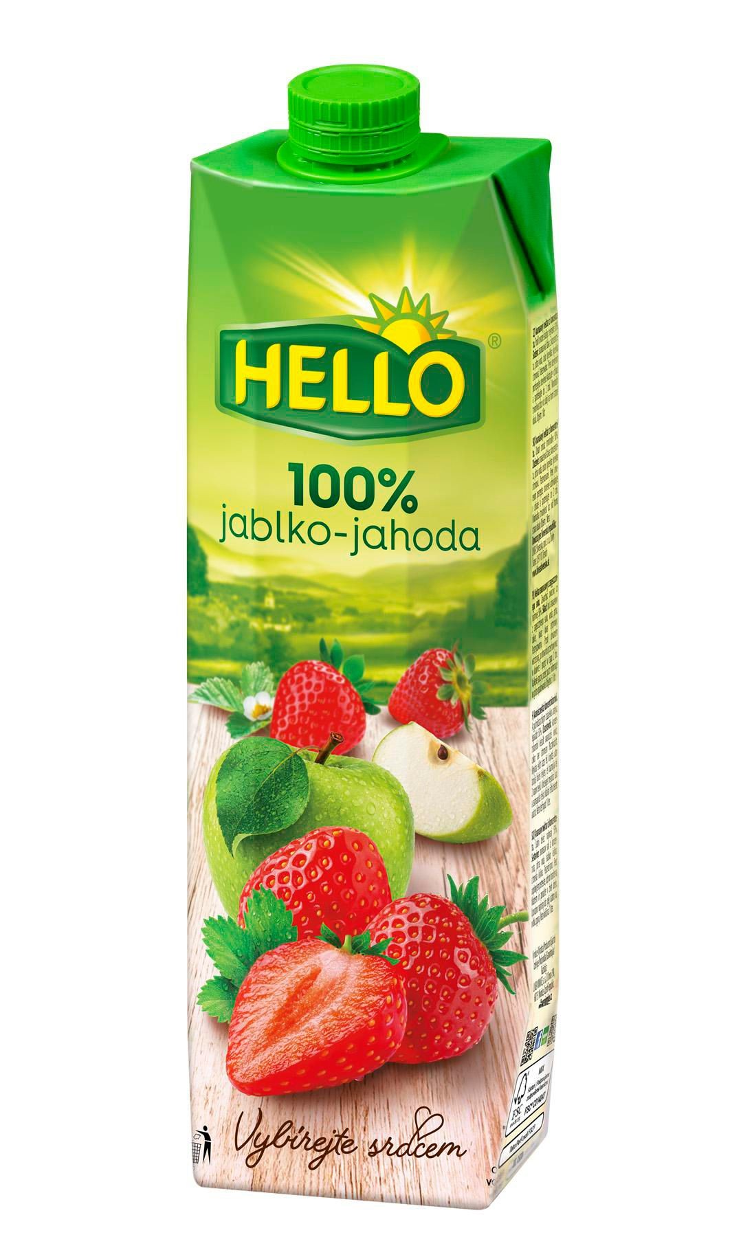 HELLO 100% jablko jahoda 1 l TPP