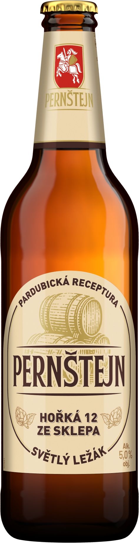 Pardubický pivovar Dvanáctka hořká Ze sklepa světlý ležák pivo 500ml sklo