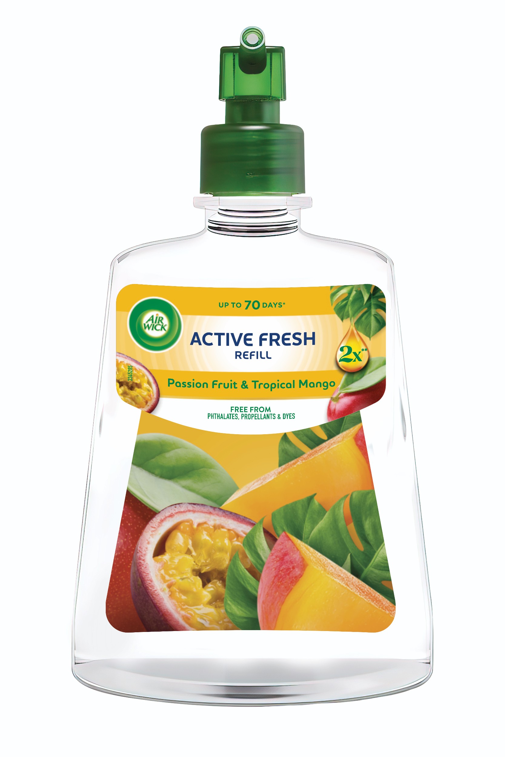 Air Wick Active Fresh náplň na vodní bázi do automatického difuzéru – Maracuja a tropické mango 228ml