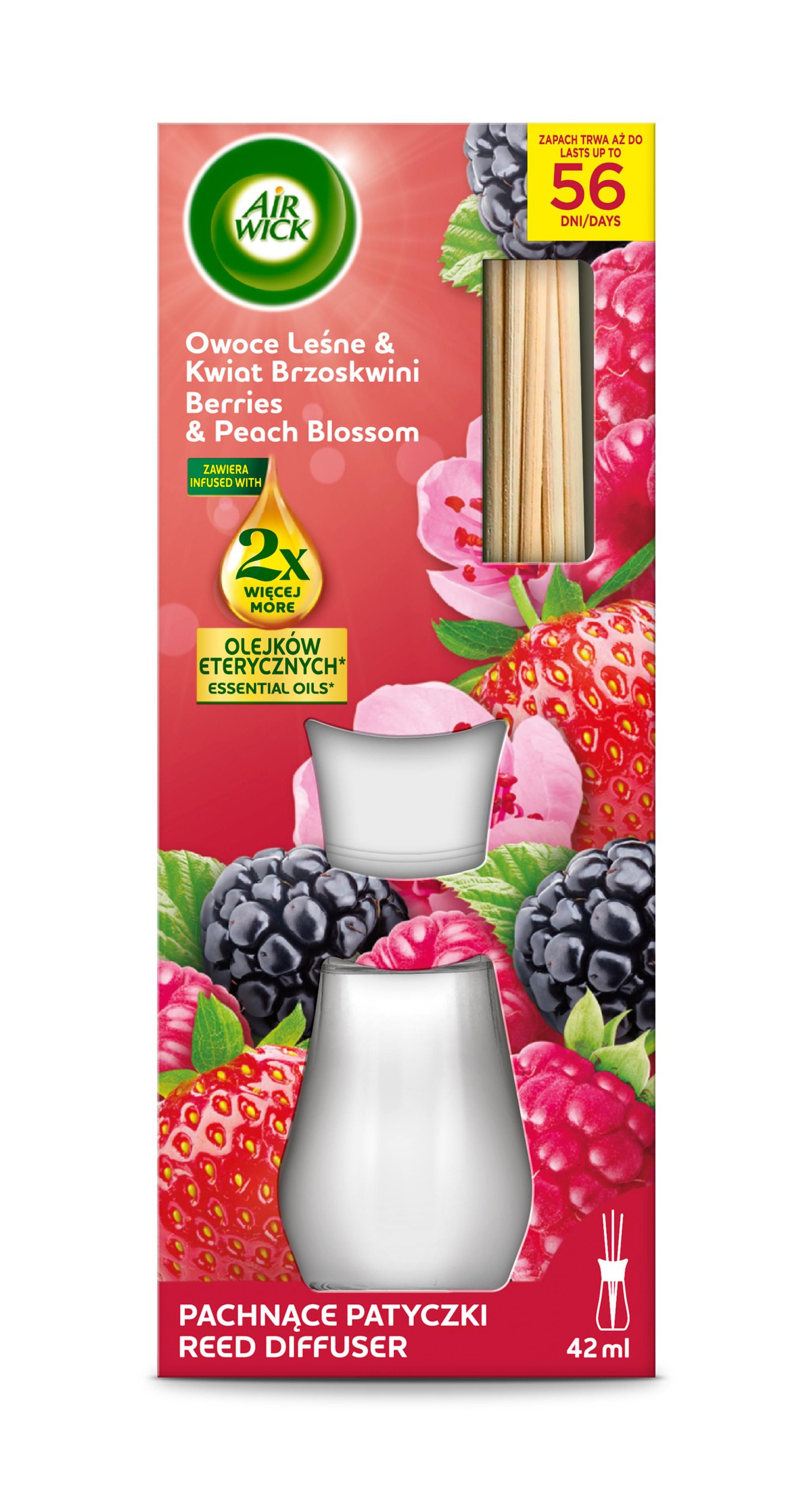Air Wick Vonné tyčinky - Lesní plody a broskvový květ 42ml