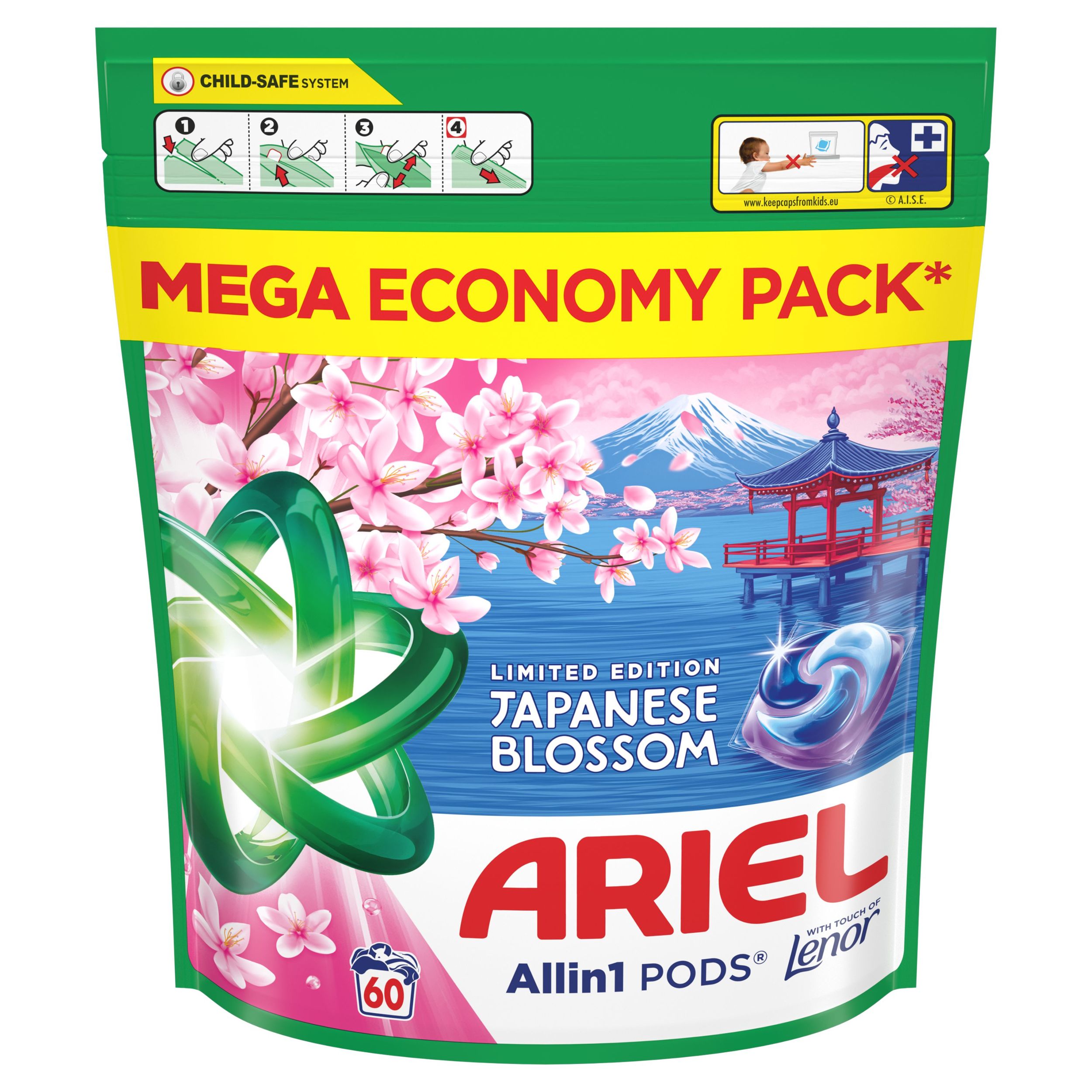 Ariel Gel Kaps Japanese Blossom 60kusů