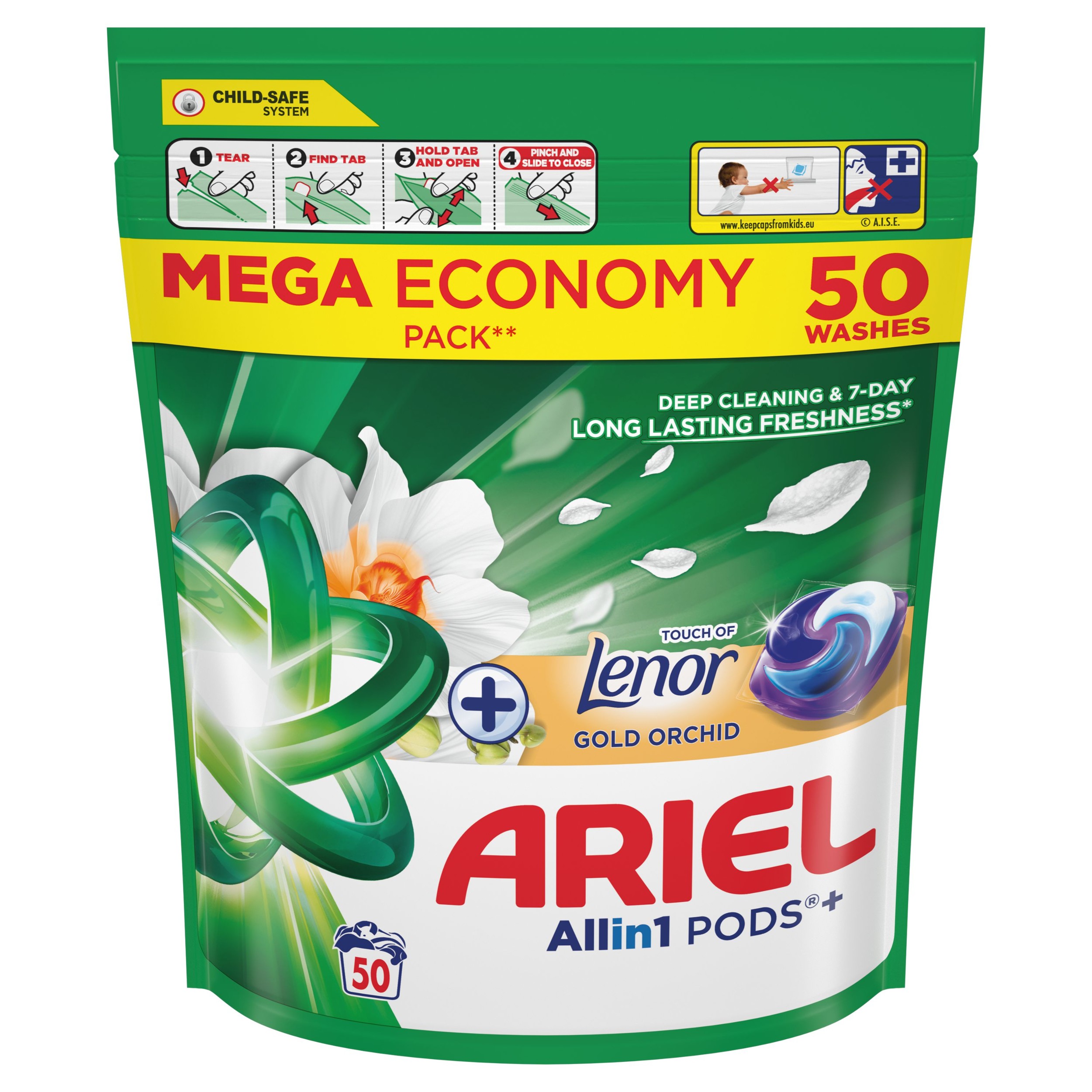 Ariel Gelové Kapsle Gold Orchid 50kusů