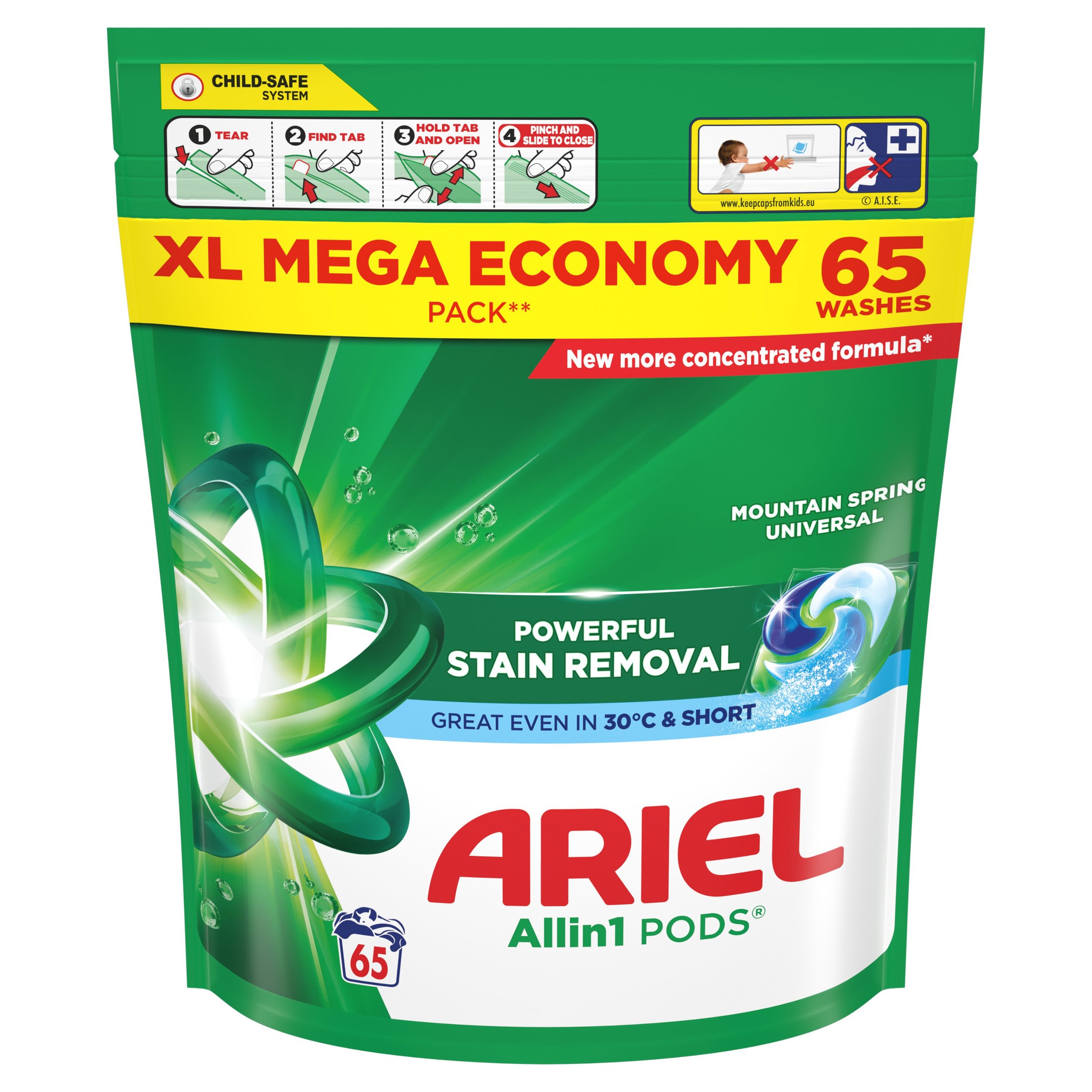 Ariel Gelové Kapsle Alpine Fresh 65kusů