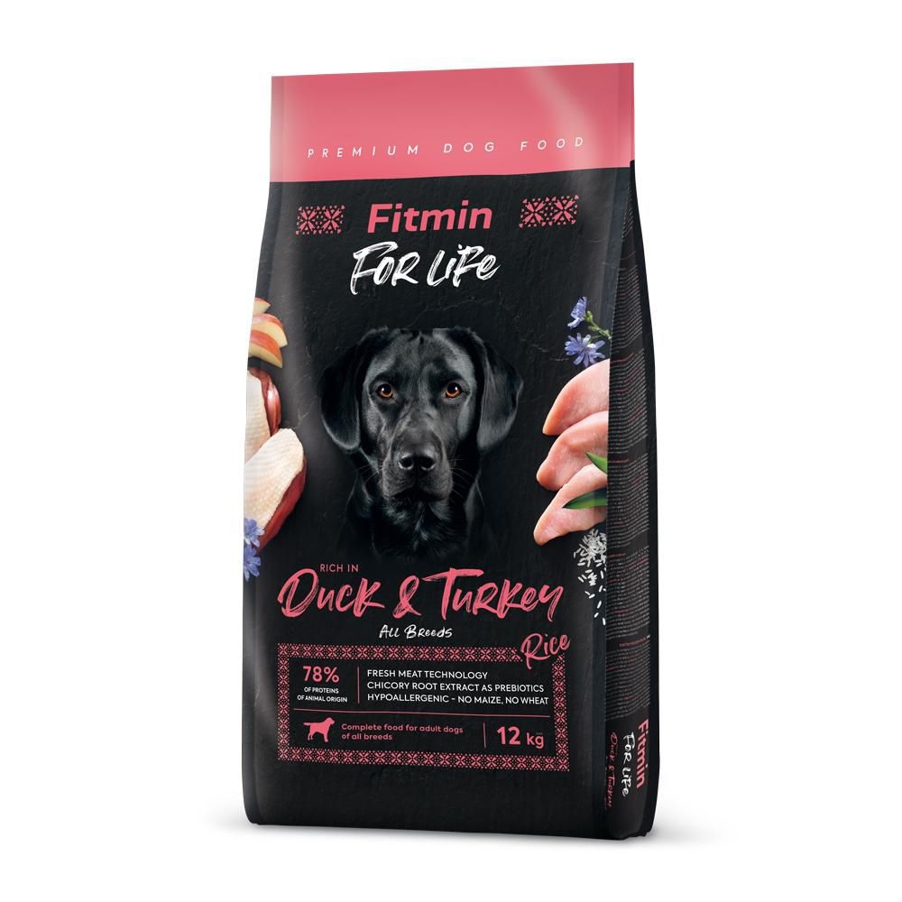 Fitmin For Life Duck & Turkey krmivo pro psy 12 kg