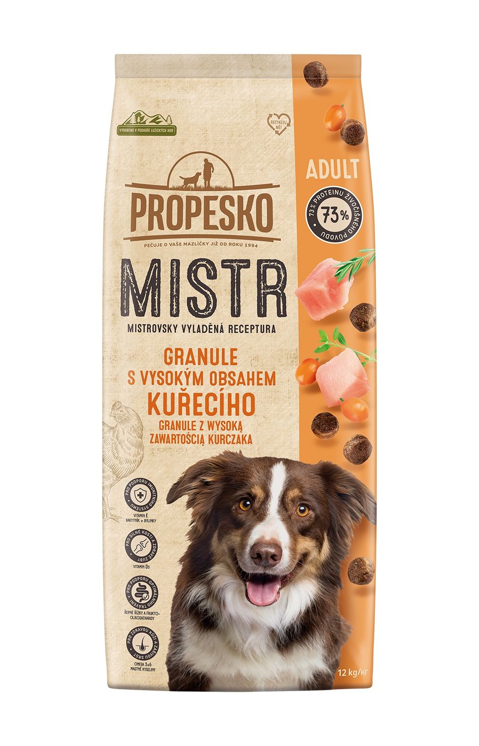 Propesko Mistr granule pro psa s kuřecím 12kg