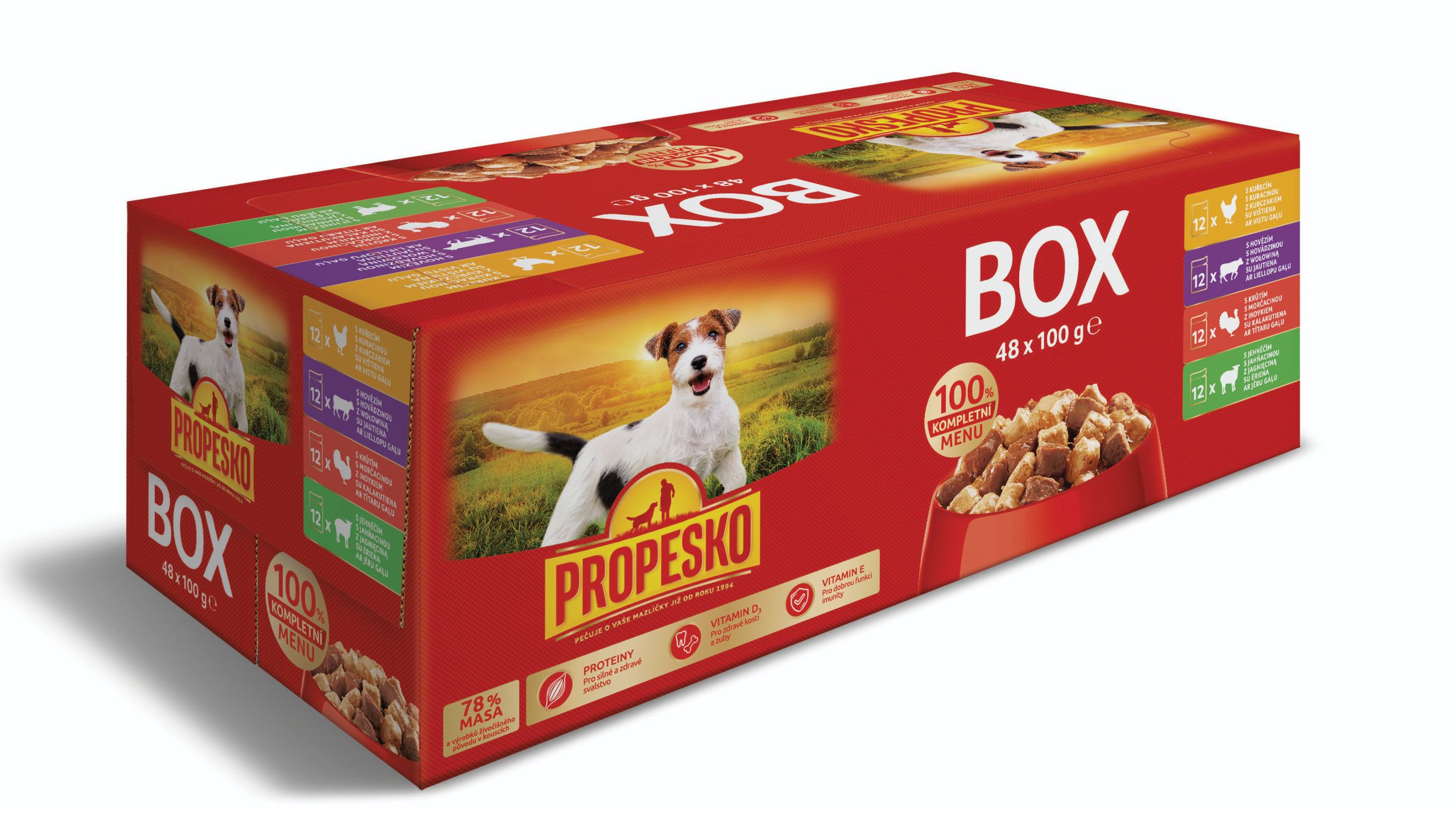 Propesko kapsa pes XXL mix masa 48x100g