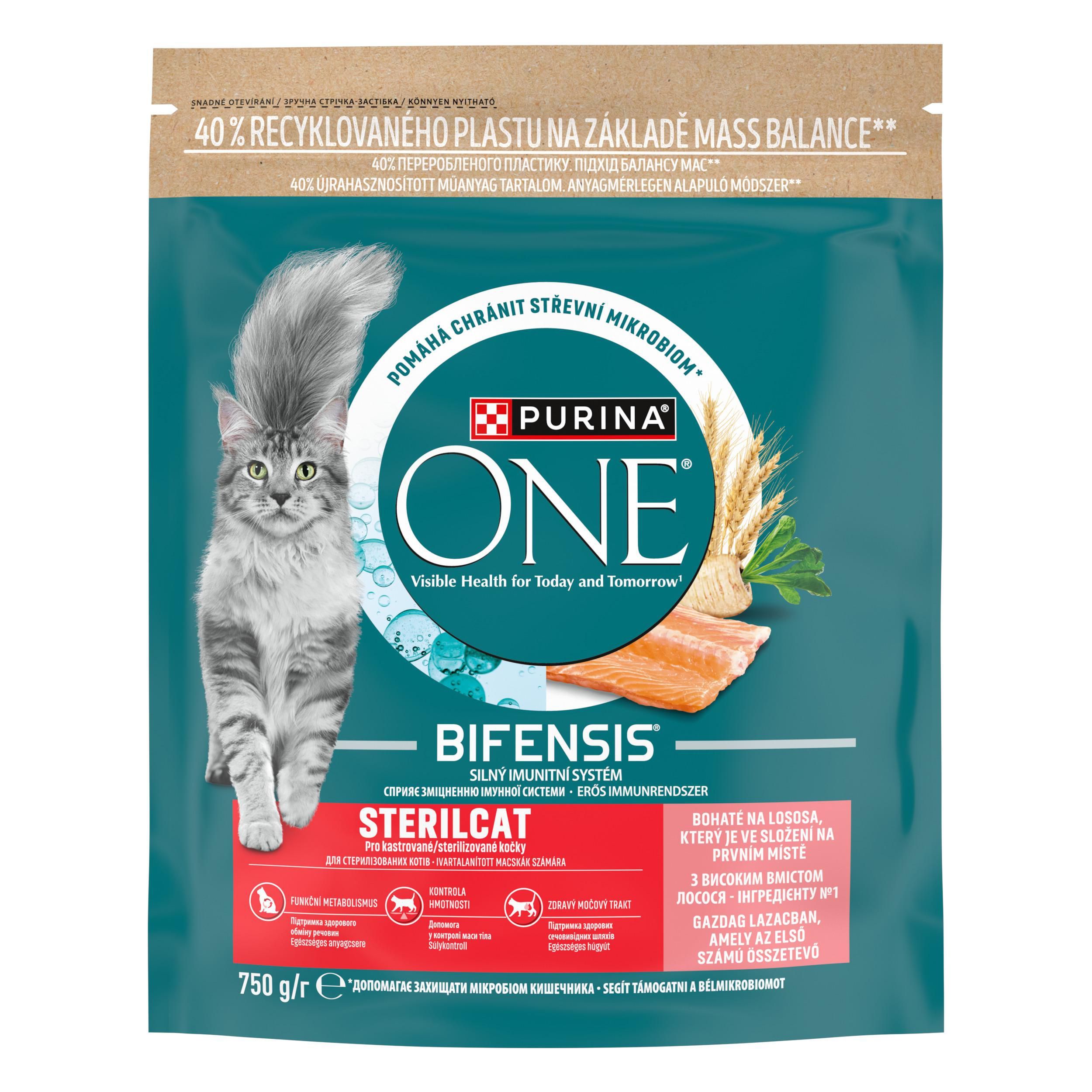 Purina ONE Bifensis Sterilised losos granule 750g