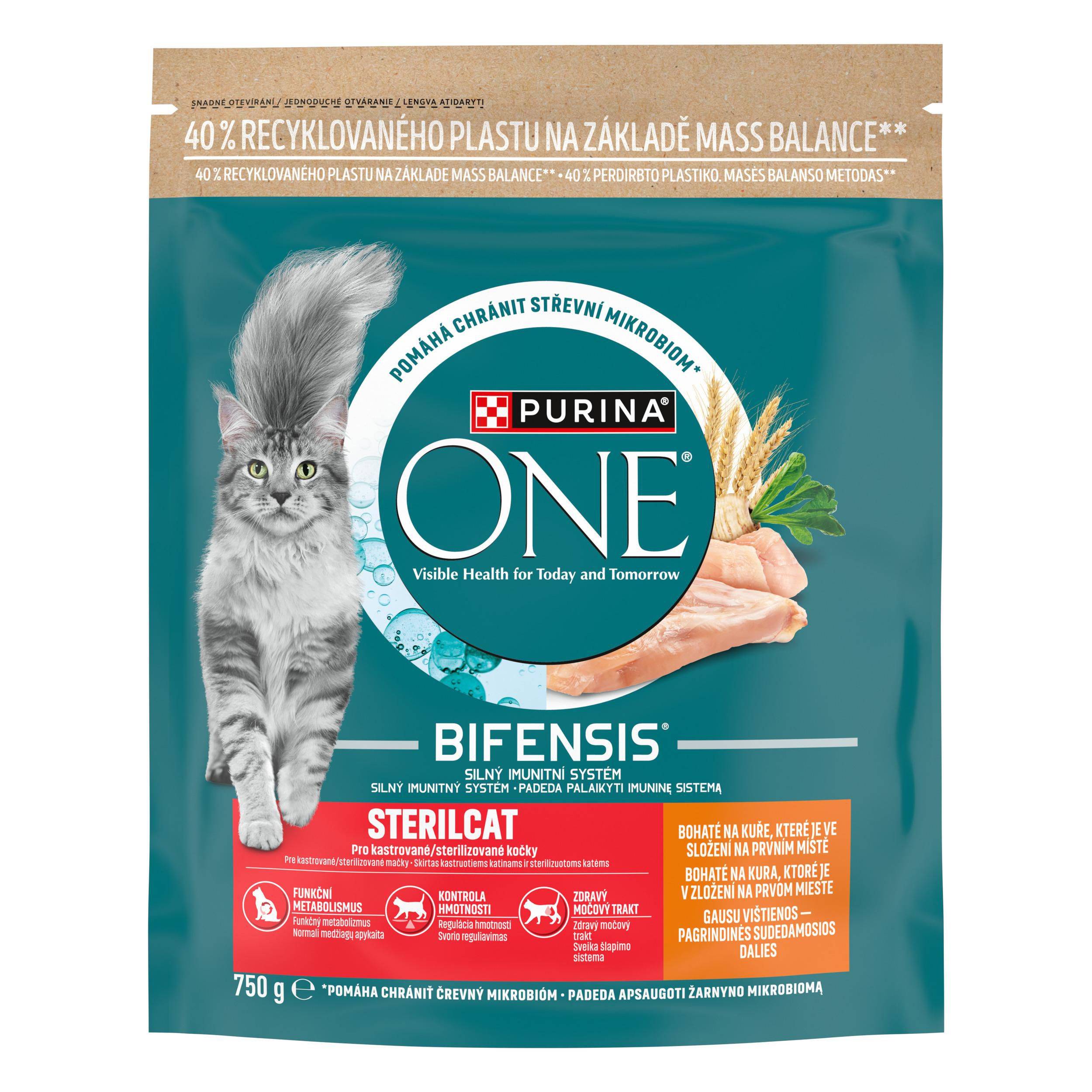 Purina ONE Bifensis Sterilised kuře granule 750g