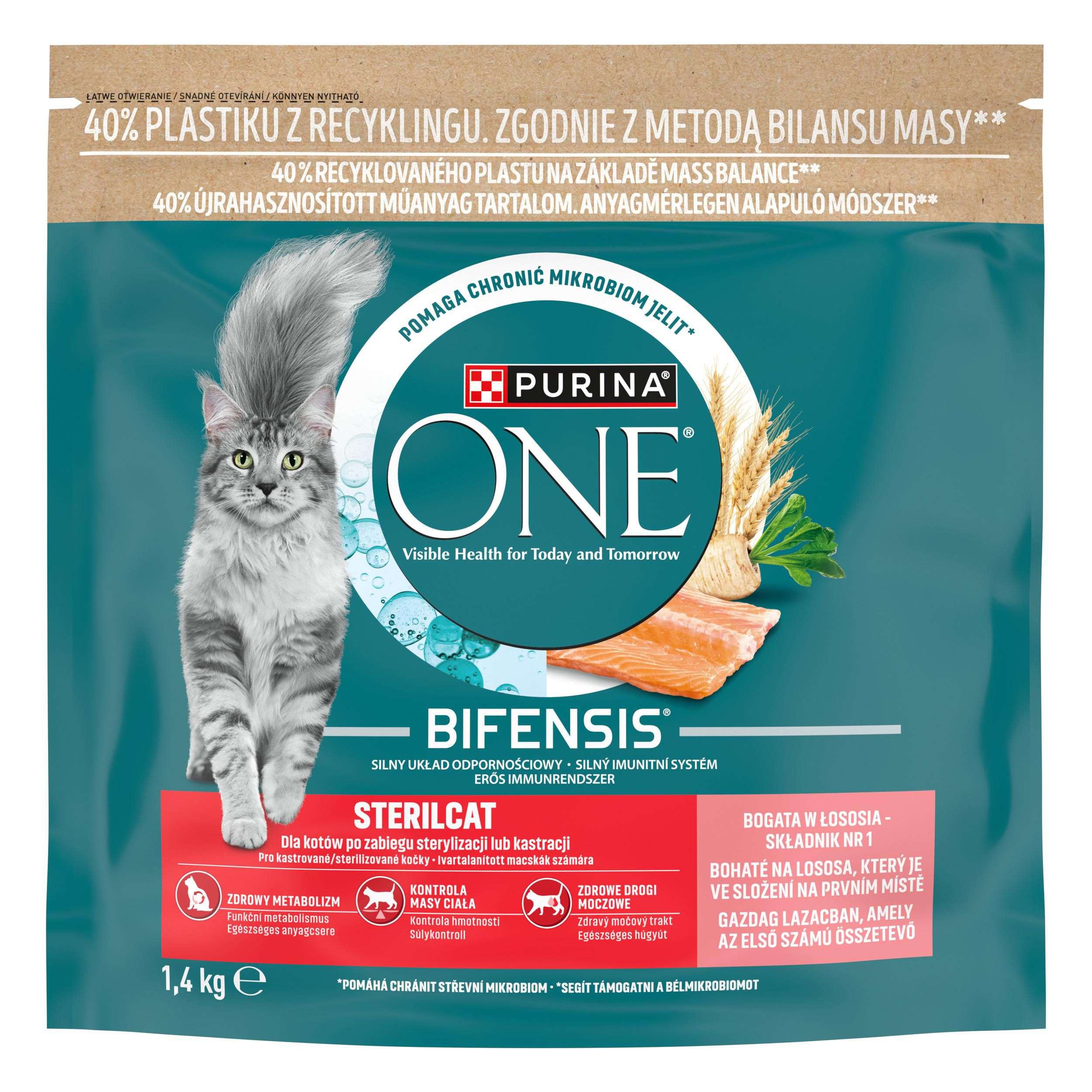 Purina ONE Bifensis Sterilised losos granule 1,4kg