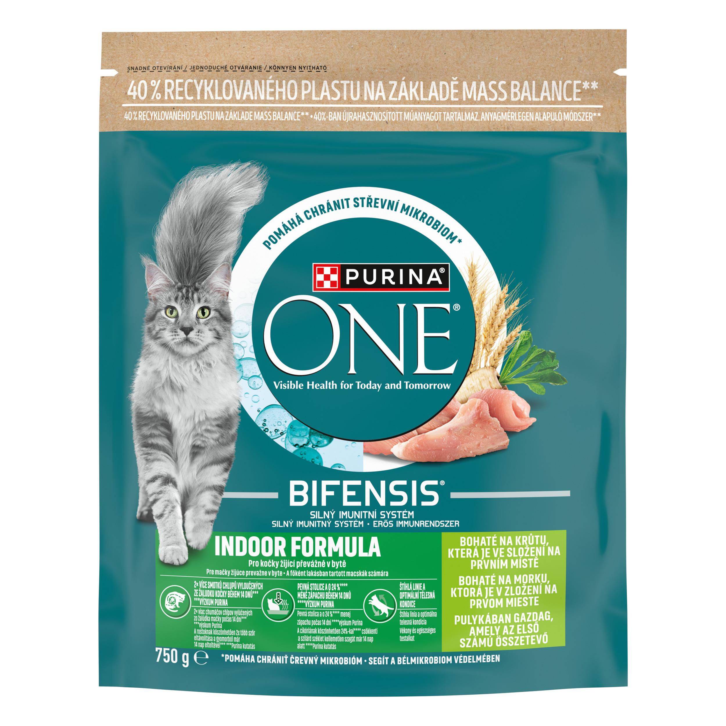 Purina ONE Bifensis Indoor granule pro kočky v bytě 750g