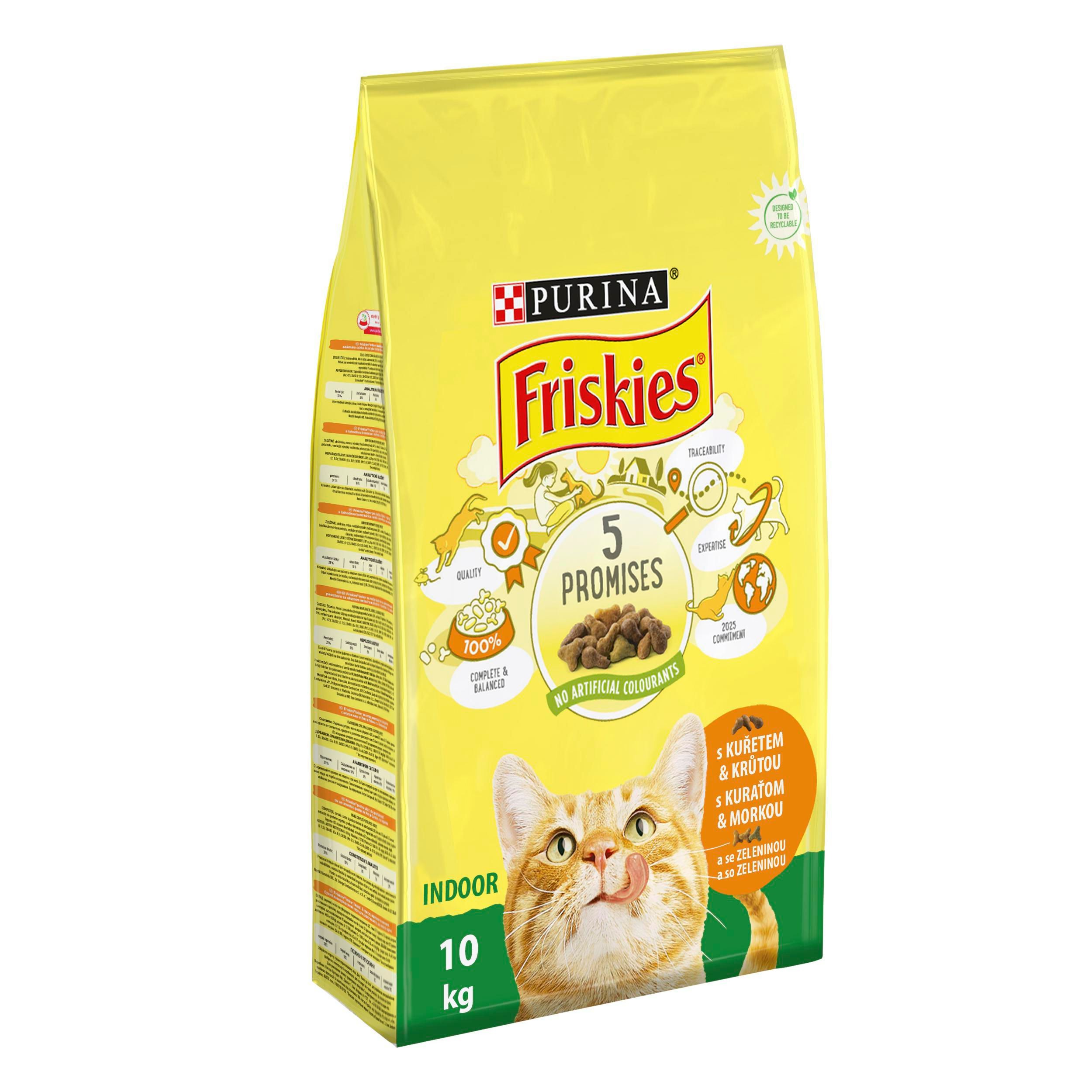 Friskies Indoor granule s kuřetem a zeleninou pro kočky 10kg