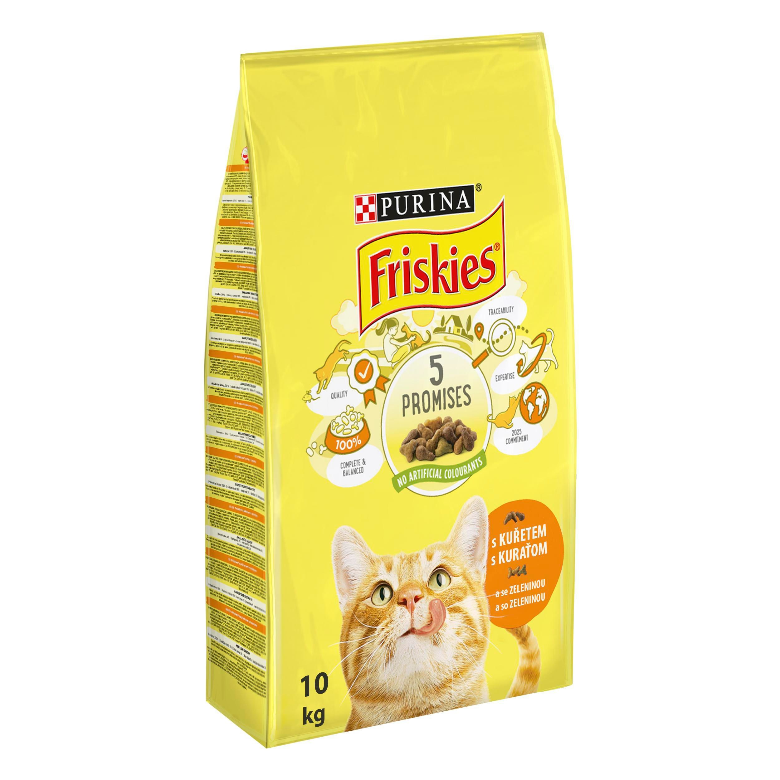 Friskies granule s kuřetem a přidanou zeleninou pro kočky 10kg
