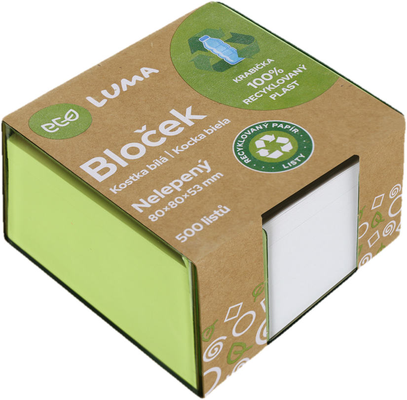 Luma EKO Bloček kostka bílá 80×80×53 mm