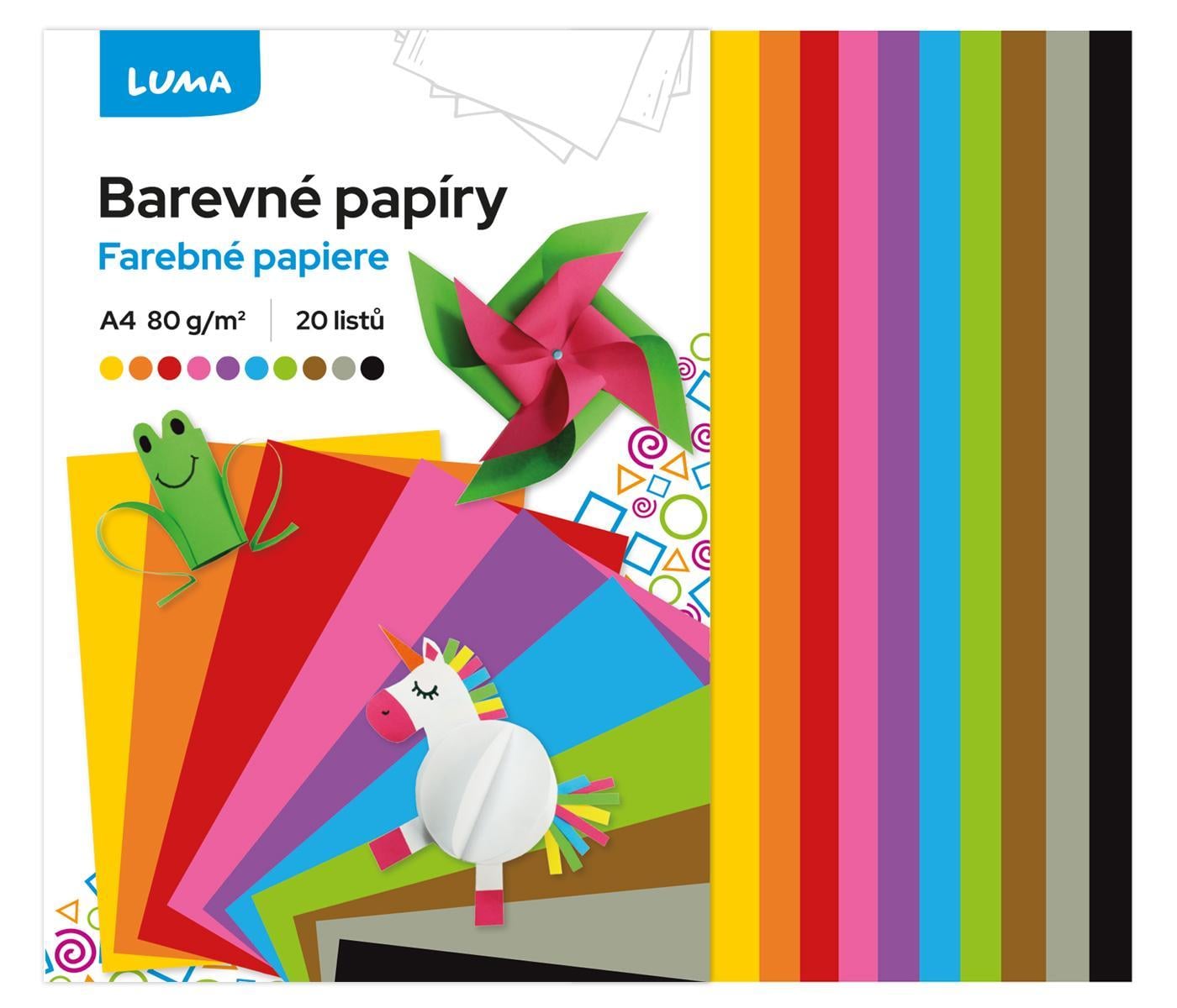 Luma Papír barevný složka A4, 20 listů