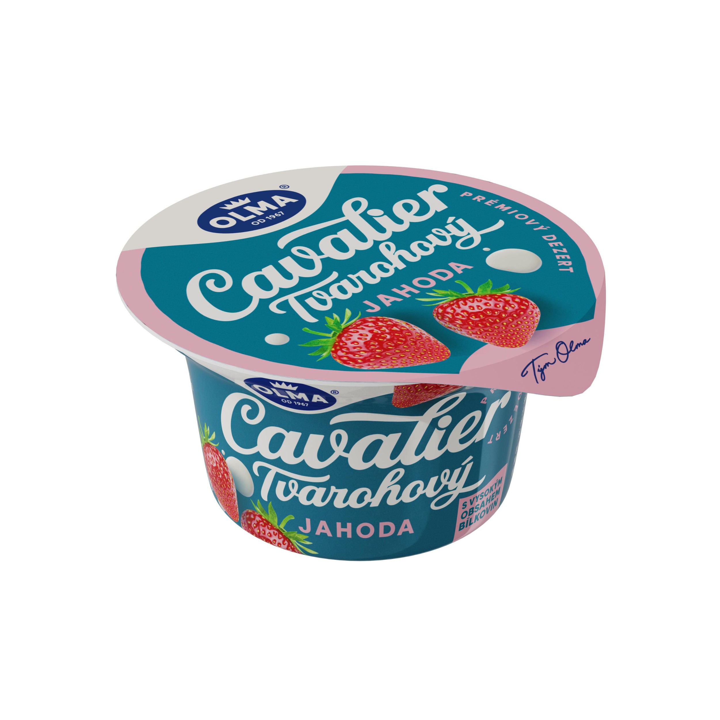 Olma Cavalier tvarohový dezert jahoda 130g 2,9% tuku