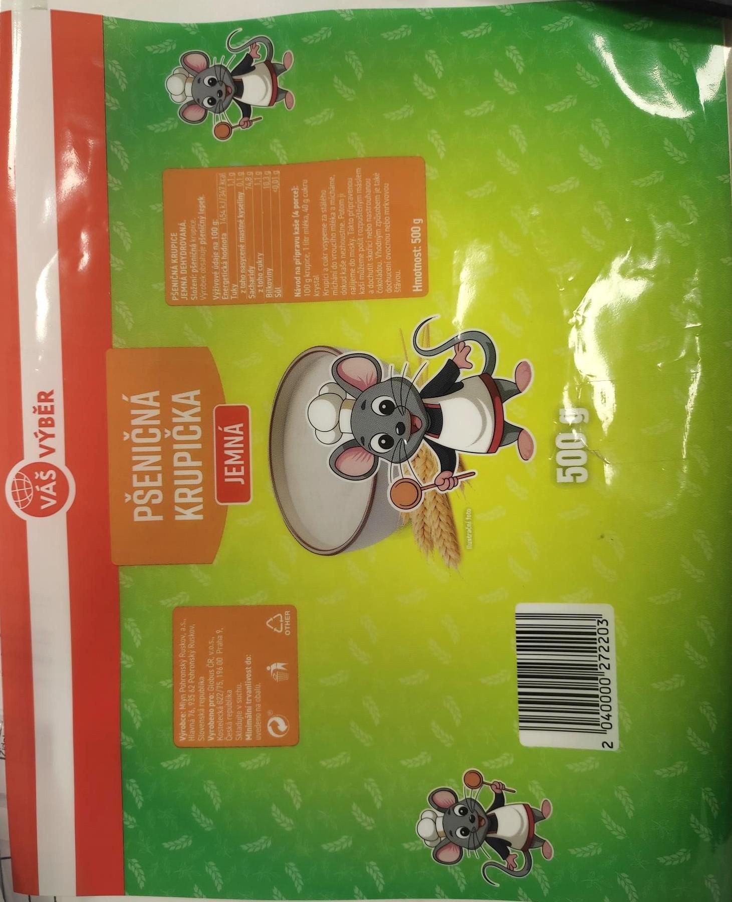 VÁŠ VÝBĚR pšeničná krupička jemná 500 g